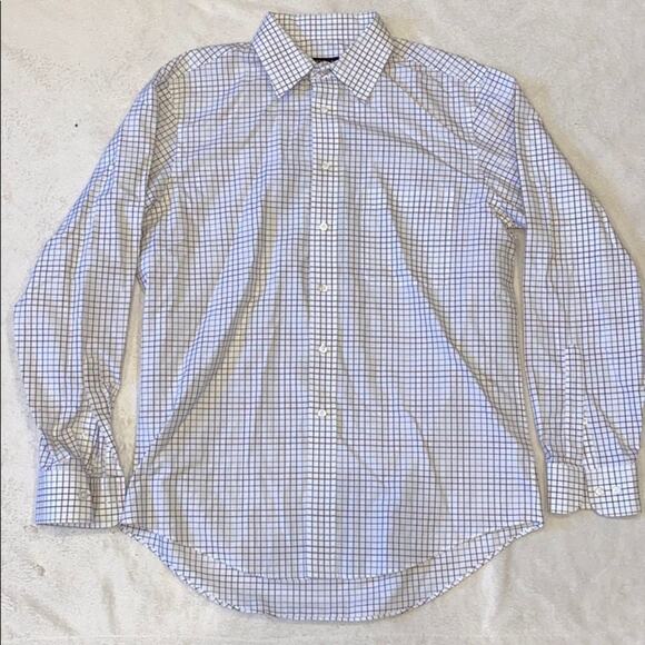 Joseph A. Bank Button Down Shirt Brown and White | Sz M - Picture 2 of 5